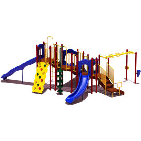 Slide Mountain Commercial Playground Playset, Playful (Red, Yellow, Blue)