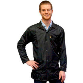 ESD 3/4 Length Jacket, Snap Cuff, Black, Medium