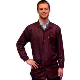 ESD 3/4 Length Jacket, Snap Cuff, Maroon, Medium
