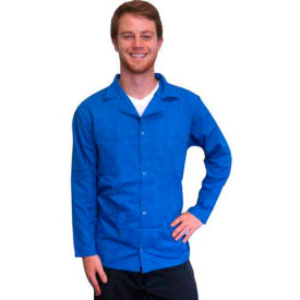 ESD Waist Length Lab Coat, Snap Cuff, Light Blue, 4XL