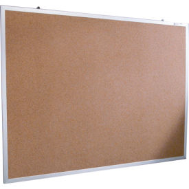 Natural Cork Tackboard - Aluminum Trim - 60"W x 48"H