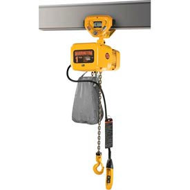 NER Electric Chain Hoist w/ Push Trolley - 3 Ton, 15' Lift, 17 ft/min, 208V