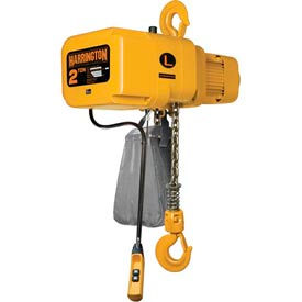 NER Electric Chain Hoist w/ Hook Suspension - 2 Ton, 10' Lift, 7 ft/min, 230V