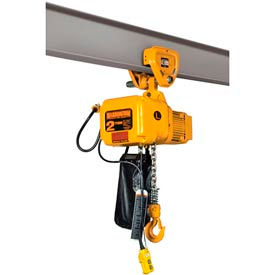 SNER Electric Chain Hoist w/ Push Trolley - 1 Ton, 20' Lift, 7 ft/min, 230V