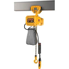 NER Electric Hoist w/ Push Trolley - 1/4 Ton, 20' Lift, 53/9 ft/min, 230V