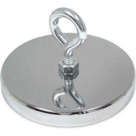 Ceramic Hang-It Magnet with Attached Eyebolt 95 Lbs. Pull Chrome Plating