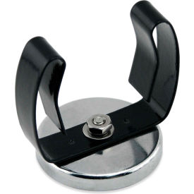 Ceramic Clip-It Magnet w/Attached Black Clip 35 Lbs. Pull Chrome Plating