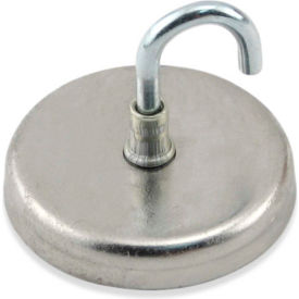 Neodymium Magnetic Hook - 40 Lbs. Pull Nickel - Chrome Plating