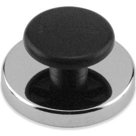 Ceramic Round Base Magnets with Knob 65 Lbs. Pull Nickel - Chrome Plating