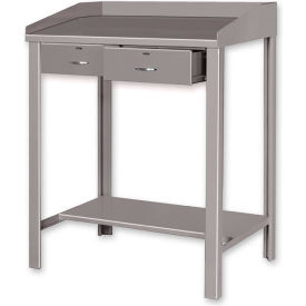 Shop Desk W/ 2 Drawers, Sloped Surface, 36"W x 30"D, Gray