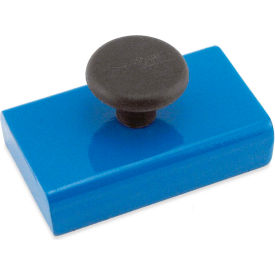 Ceramic Rectangular Base Magnets with Knob 20 Lbs. Pull Blue Powder Coat