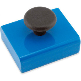 Ceramic Rectangular Base Magnets HMKS-C with Knob 38 Lbs. Pull Blue Powder Coat