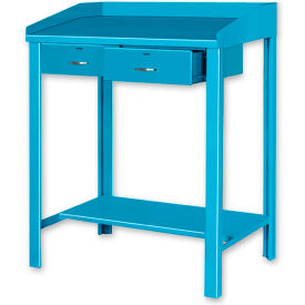 Shop Desk with 2 Drawers, Sloped Surface, 36"W x 30"D, Blue