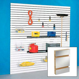 48" x 48" Slatwall Panel - Brushed Aluminum HPL, Without Inserts