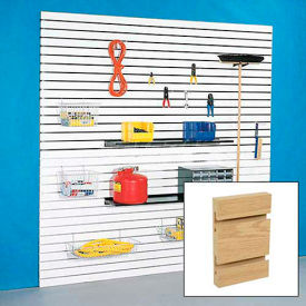 96" x 48" Slatwall Panel - Oak Laminate, With Aluminum Inserts - Pkg Qty 4