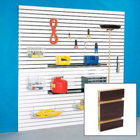 48" x 96" Slatwall Panel - Mahogany Laminate, Without Inserts - Pkg Qty 4