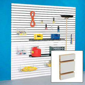 Slatwall Panel - White HPL, With Aluminum Inserts - Pkg Qty 4