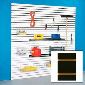 96" x 48" Slatwall Panel - Black HPL, With Aluminum Inserts - Pkg Qty 4