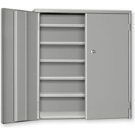 Wall & Bench Mount Cabinet, 26-1/2"W x 9"D x 21"H, All-Welded, Gray