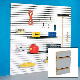48" x 96" Slatwall Panel - Gray HPL, Without Inserts - Package Quantity 4