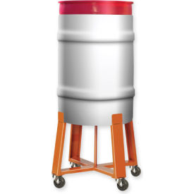 High Drum Dolly with Steel Casters - 30"W Orange