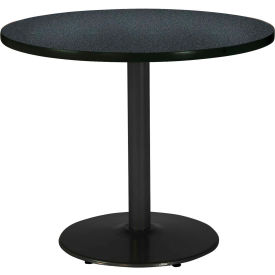 30" Round Restaurant Table, Graphite Table/Black Base