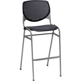 Perforated Stack Stool - Plastic - Black