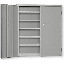 Wall & Bench Mount Cabinet, 26-1/2"W x 9"D x 30"H, All-Welded, Gray