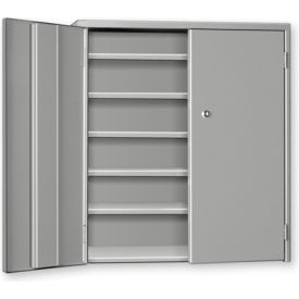 Wall & Bench Mount Cabinet, 35-1/2"W x 9"D x 24"H, All-Welded, Gray