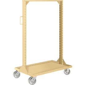 Portable Bin & Shelf Cart W/ 1 Louvered Panel, 36"L x 24"W x 61"H, Putty