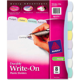 Translucent Durable Write-on Divider, 8.5"x11", 8 Tabs, Clear/Multicolor