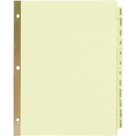 Laminated Tab Divider, Printed January to December, 8.5"x11", 12 Tabs, Buff/Buff