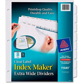 Index Maker Extra-Wide Tab Divider, Blank, 9.25"x11.25", 8 Tabs, 5 Sets, White/White