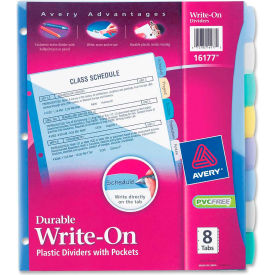 Pocket Divider, Write-on, 8.5"x11", 8 Tabs, Multicolor/Multicolor