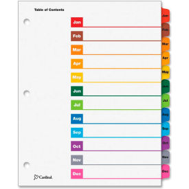 OneStep Printable T.O.C. Divider, Printed Jan to Dec, 9"x11", 12 Tabs, White/Multicolor
