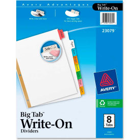 Big Tab Write-On Divider with Erasable Tab, 8.5"x11", 8 Tabs, White/Multicolor