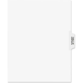 Collated Side Tab T.O.C. Divider, 8.5"x11", 25 Tabs, White/White