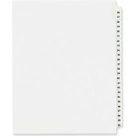 Side Tab Legal Exhibit Index Divider, 26 to 50, 8.5"x11", 1 Tab/25 Sets, White/White