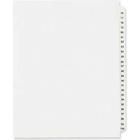 Side Tab Legal Exhibit Index Divider, 76 to 100, 8.5"x11", 1 Tab/25 Sets, White/White