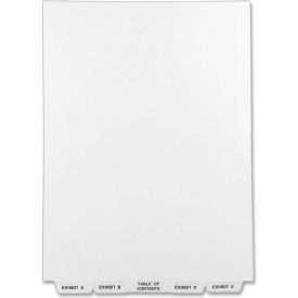 Bottom Tab Legal Exhibit Divider, Printed A to Z, 8.5"x11", 26 Tabs, White/White