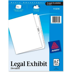 Premium Collated Legal Exhibit Divider, Printed A to Z, 8.5"x11", 26 Tabs, White/White