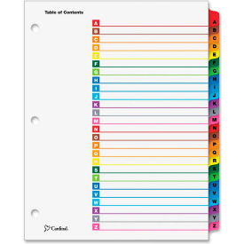 OneStep Printable T.O.C. Divider, Printed A to Z, 9"x11", 26 Tabs, White/Multicolor