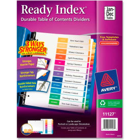Ready Index T.O.C. Reference Divider, Jan to Dec, 8.5"x11", 12 Tabs, White/Multi