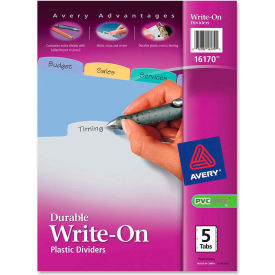 Translucent Durable Write-on Divider, 8.5"x11", 5 Tabs, Clear/Multicolor