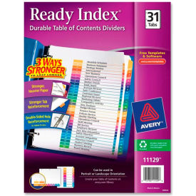 T.O.C. Reference Divider, 1 to 31, 8.5"x11", 31 Tabs, White/Multi
