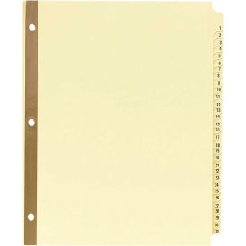 Laminated Tab Divider, Printed 1 to 31, 8.5"x11", 31 Tabs, Buff/Buff
