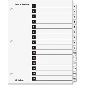 OneStep Printable T.O.C. Divider, Printed 1, 15, 9"x11", 15 Tabs, White/White