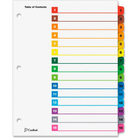 OneStep Printable T.O.C. Divider, Printed 1, 15, 9"x11", 15 Tabs, White/Multicolor