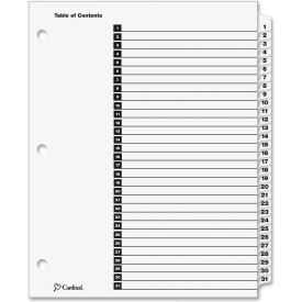 OneStep Printable T.O.C. Divider, Printed 1 to 31, 9"x11", 31 Tabs, White/White