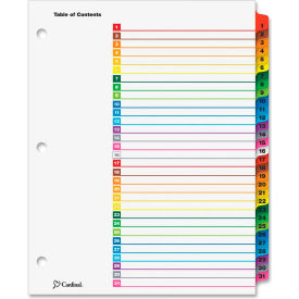 OneStep Printable T.O.C. Divider, Printed 1 to 31, 9"x11", 31 Tabs, White/Multicolor